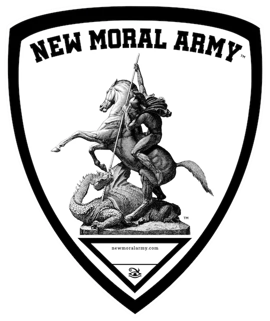 NEW MORAL ARMY™ St George Shield Logo (White).